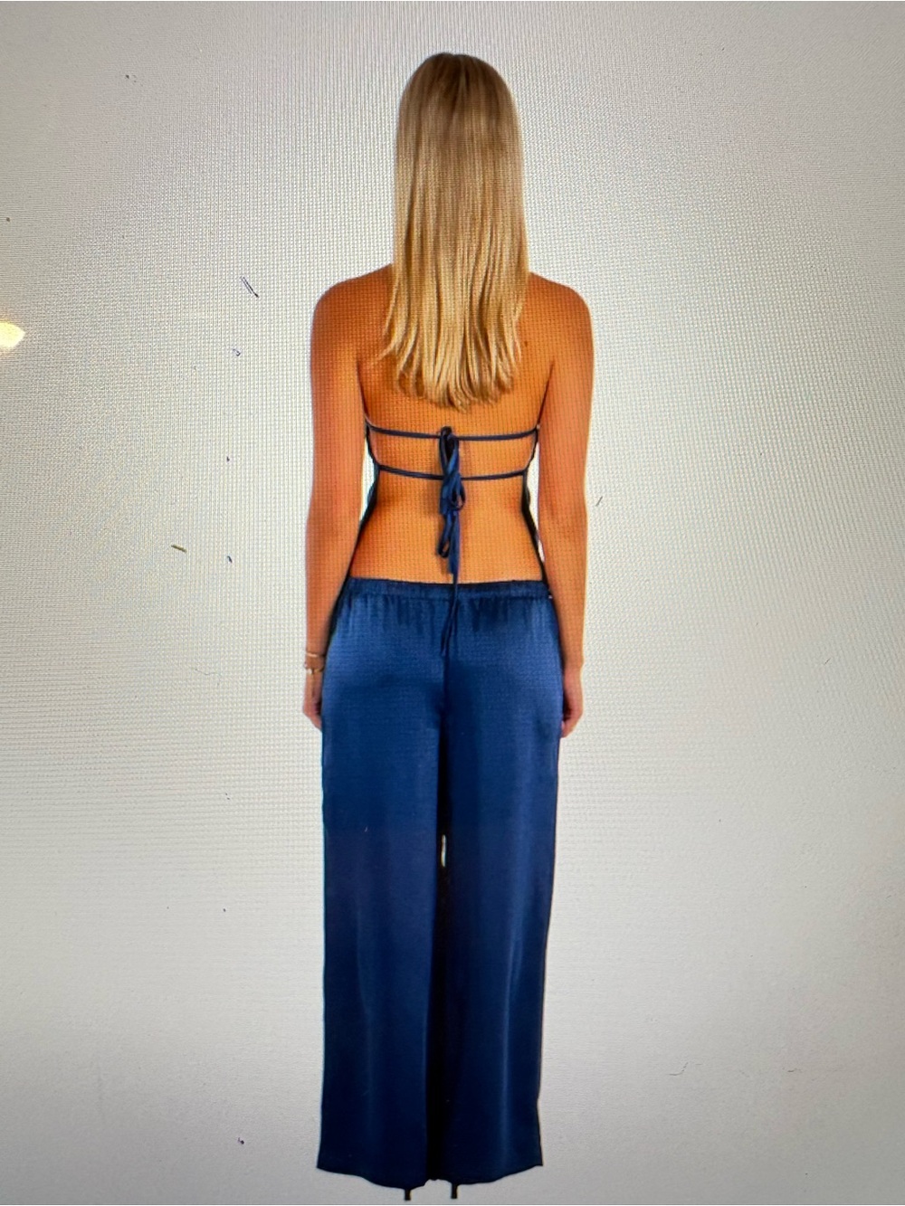 I Am Delilah- Midnight Navy Satin Halter - Picture 5 of 5